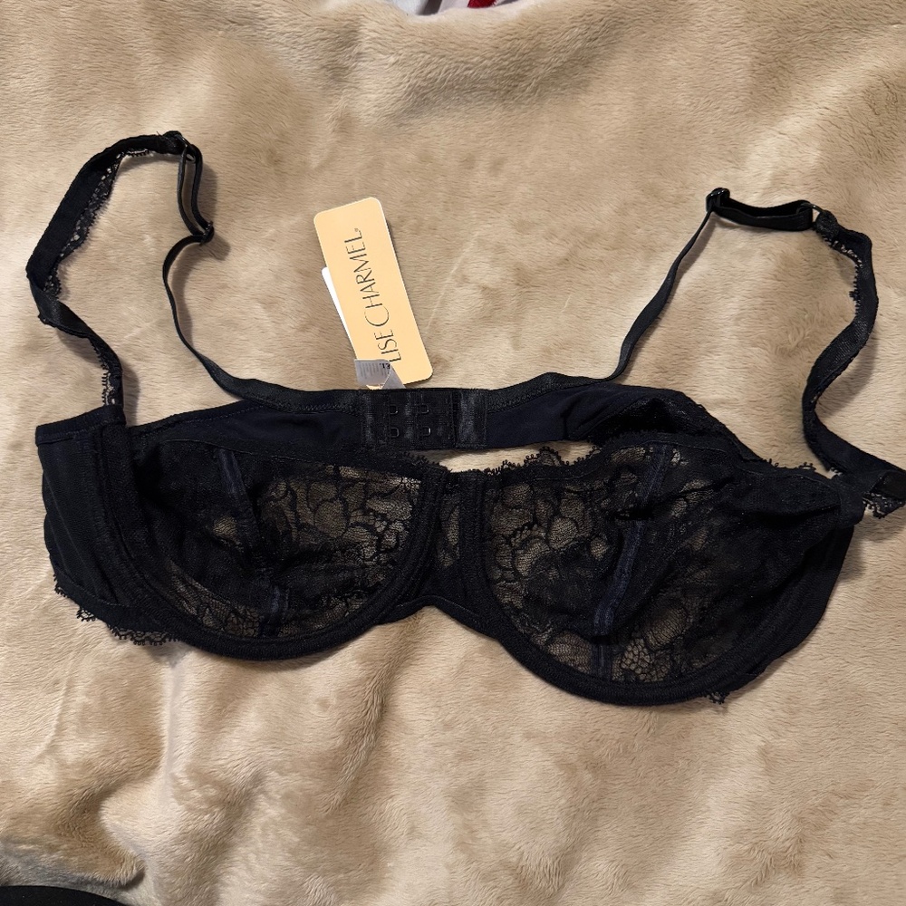 Lise Charmel Dentelle Design Demi Bra (ACC3489) 34D Black NWT